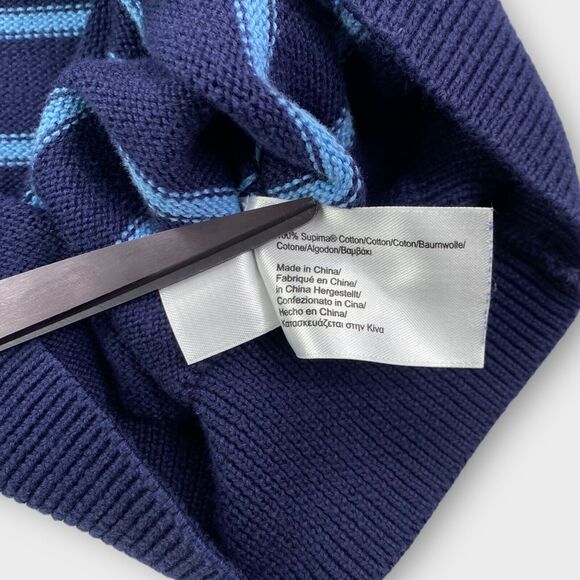 Brooks Brothers Sweater Mens Extra Large 346 Striped Blue Supima Cotton Pullover - Picture 9 of 12